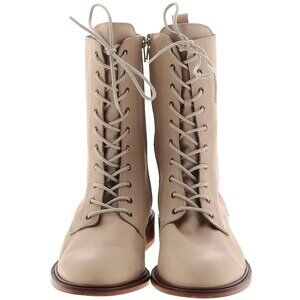 Anthropologie Lace-Up Cream Boots - Size eu 41